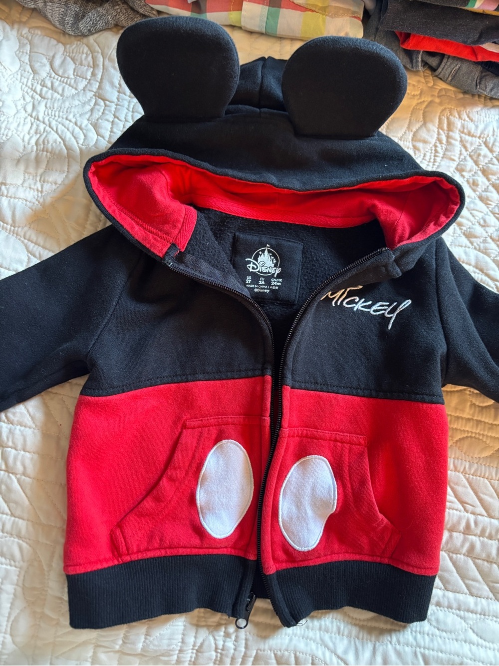 Disneyland Park Exclusive Mickey Mouse Ear Hoodie Jacket - Black & Red